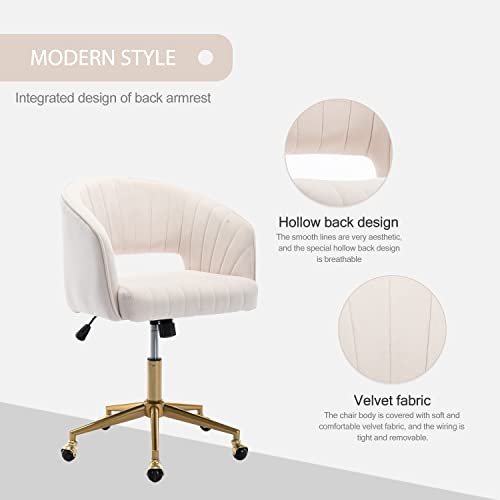 Ergonomic Velvet Office Desk Chair - Height Adjustable Swivel Chair