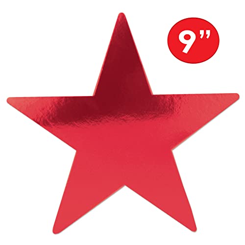 Red Star Paper Cutouts 36-Pack - 9 Inch Hanging Decor for Christmas New Year Party