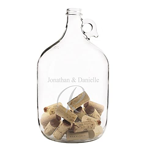 Personalized 1-Gallon Glass Growler - Custom Engraved Wedding Keepsake