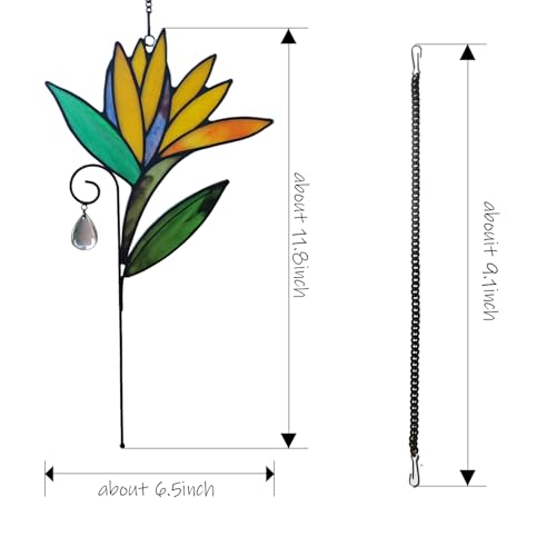 Stained Glass Bird of Paradise Sun Catcher - Vibrant Home Decor