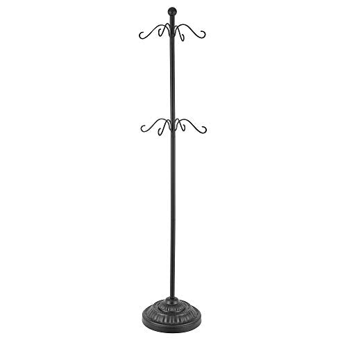Haute Decor Adapt Adjustable Metal Christmas Stocking Tree Stand with 8 Hooks, Black - Versatile Holiday Decor