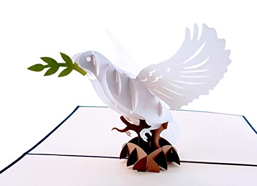 Peace on Earth 3D Pop-Up Christmas Card - Holy Dove Holiday Greeting