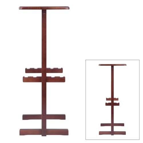 Solid Wood Folding Snack Table Storage Rack, Walnut Finish