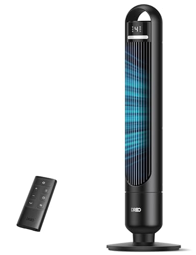 Dreo Tower Fan, Quiet 28dB Oscillating Standing Fan with Remote