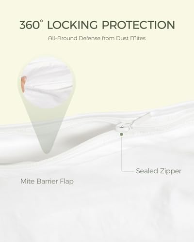 100% Cotton Duvet Cover Protector | Queen Size, Allergy Proof, Hypoallergenic, Breathable, Zipper Closure, White