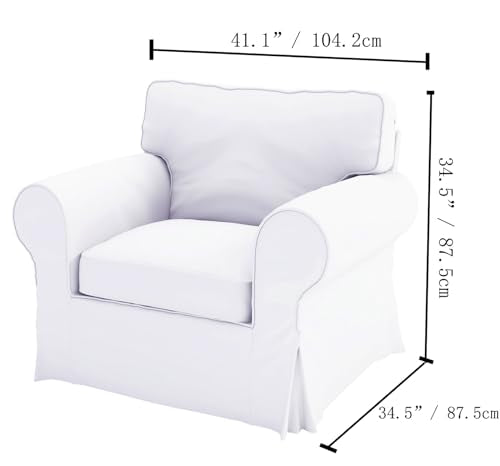 Thick Ektorp Armchair Cover | Durable Polyester Slipcover in Teal