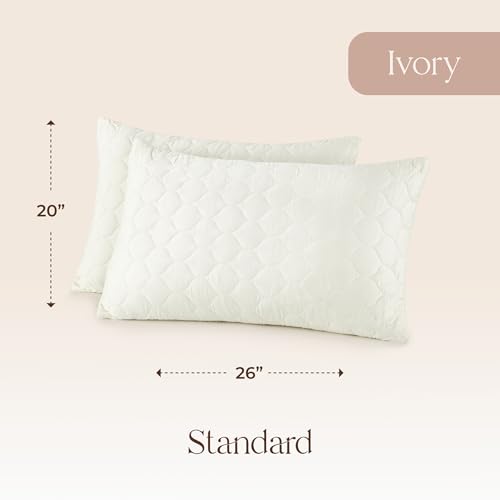 Organic Cotton Quilted Pillow Protectors with Zipper - Standard, 2-Pack