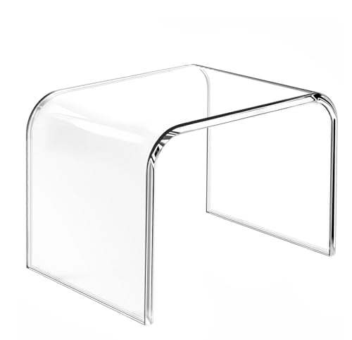 Clear Acrylic Step Stool, Modern U-Shaped Bathroom Stool, 250lb Capacity