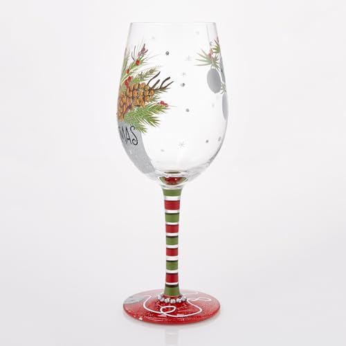 Enesco Lolita Best Christmas Ever Hand-Painted 15oz Wine Glass