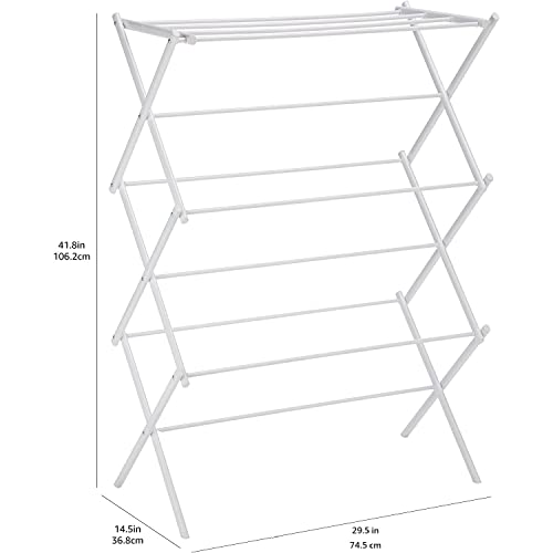 Amazon Basics Foldable Portable Clothes Drying Rack, White