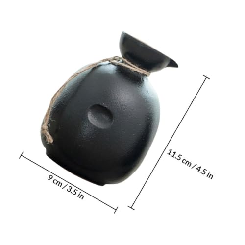 Ceramic Japanese Sake Bottle - Reusable Wine Flask with Spout, 4.52 x 3.54 in