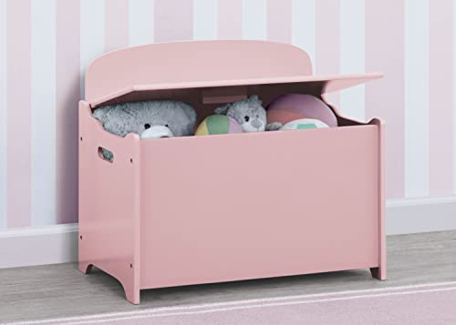 Deluxe Wooden Toy Chest with Slow-Closing Safety Lid, Dusty Rose
