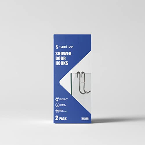 Stainless Steel Over-the-Door Shower Hooks for Frameless Glass, 2-Pack