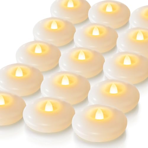 24-Pack Waterproof LED Floating Candles - 3-Inch Water-Activated Tealights