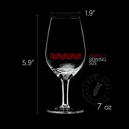 Set of 6 Crystal Port and Dessert Wine Glasses - 7 oz Tasting Copitas
