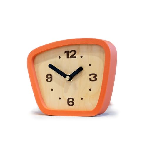 Mid-Century Modern Desk Clock – Silent Analog Table Clock for Home Decor
