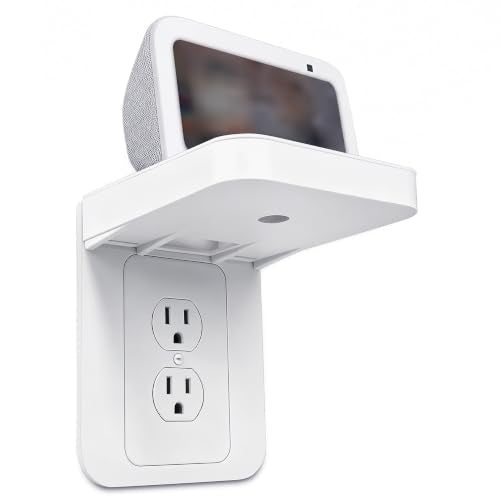 Wall Outlet Shelf with Cord Storage for Bathroom and Kitchen
