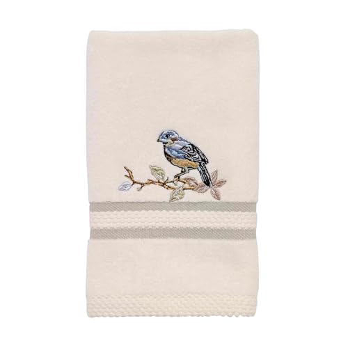 Embroidered Cotton Fingertip Towel - Love Nest Bird Design