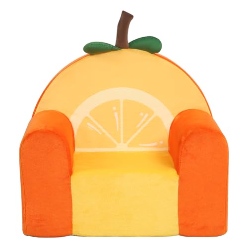 Kids Orange Comfy Cute Kids Chair with High-Density Foam - MOMCAYWEX