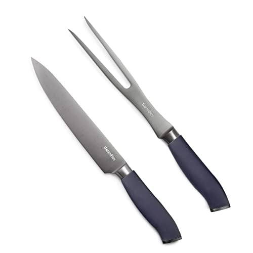 GreenPan Titanium 2-Piece Carving Knife Set - 8" Gray, Eco-Friendly Stainless Steel