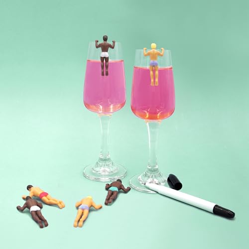 Drinking Buddies Reusable Wine Glass Markers - Assorted Fun Party Favors, 12 Pack