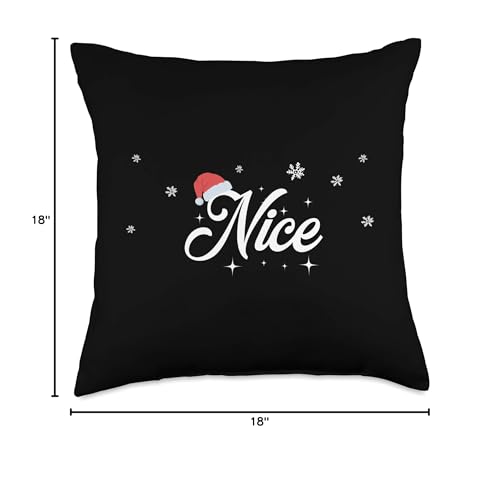 Matching His & Hers Santa Naughty and Nice Christmas Throw Pillow 18x18