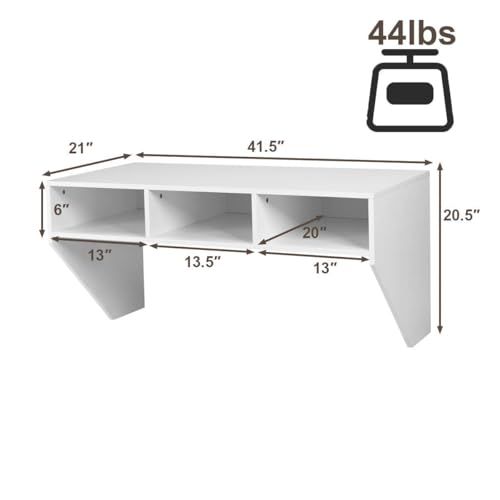 Wall-Mounted Floating Computer Desk and Storage Cabinet Set
