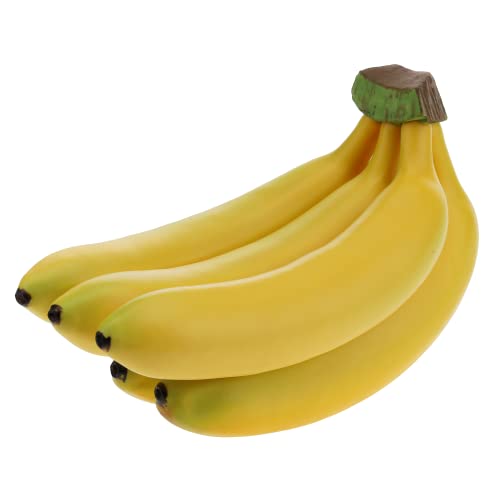 Lifelike Artificial 5 Heads Banana Bunch Decor - Eco-Friendly Plastic