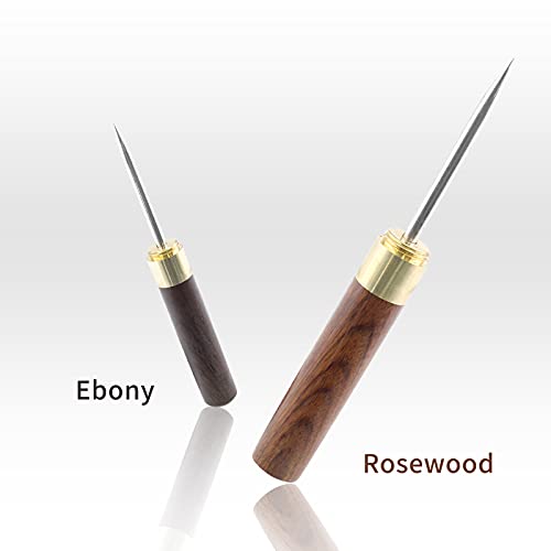 Zorfeter 6.8-Inch Stainless Steel Ice Picks with Black & Brown Wooden Handles - Pack of 2