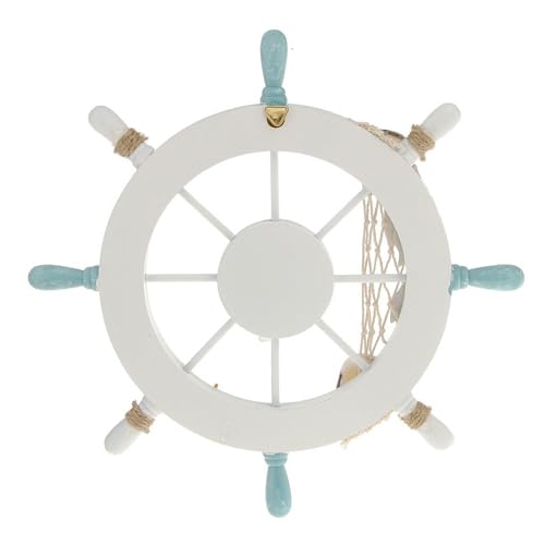 11-Inch Nautical Ship Steering Wheel Wall Decor with Coastal Accents