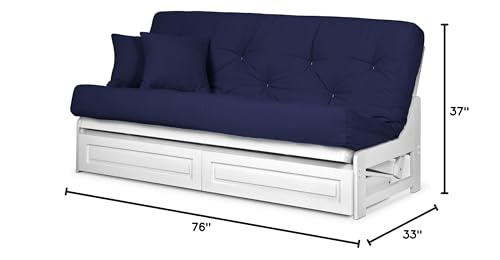 Arden Solid Hardwood Full-Size Futon Set with Storage Drawers