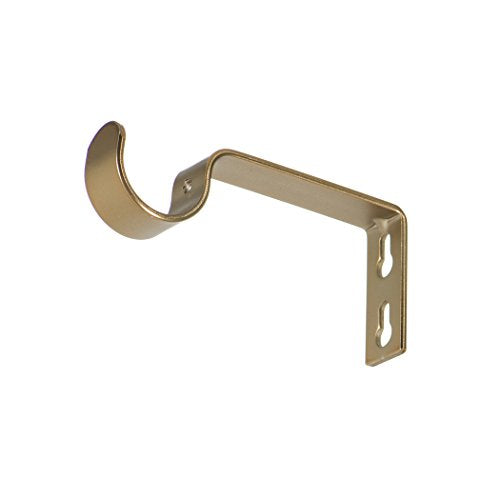 Fixed Curtain Rod Brackets for 1 to 1-1/8 Inch Rods - Warm Gold, Set of 2