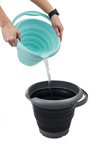 SAMMART 5L Collapsible Plastic Water Bucket - Portable Foldable Water Pail for Camping, Fishing & Outdoor Use