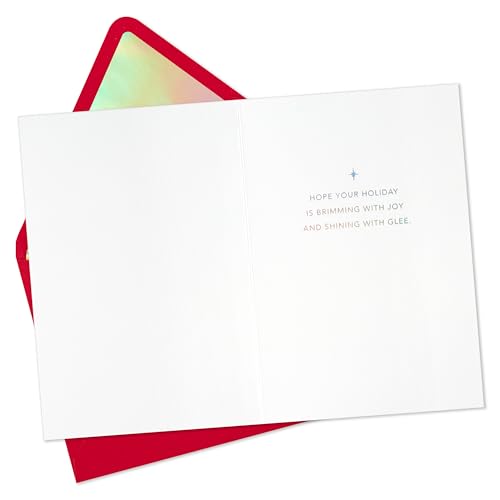 Hallmark Signature Holiday Card with Envelope - Snowman Disco Ball Design