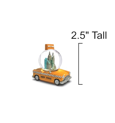 NYC Taxi Snow Globe - 2.5 Inch Mini New York City Souvenir
