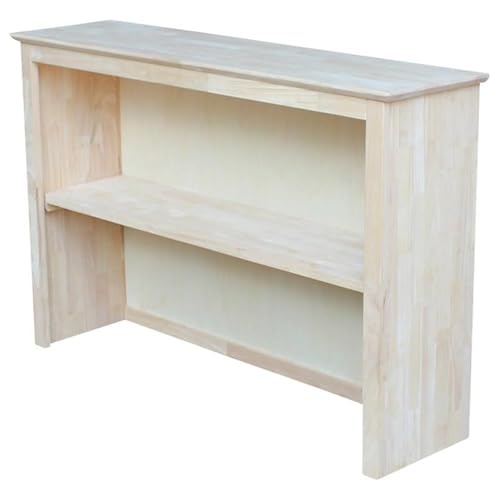 Solid Wood Hutch with Fixed Shelf, Unfinished Butcher Block Surface