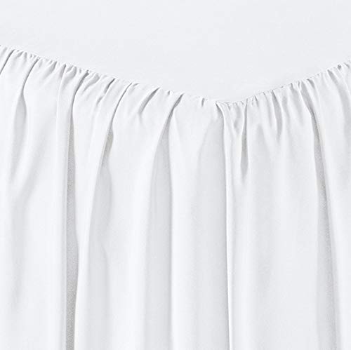 Classic Ruffled Bed Skirt - 16 Inch Drop, Full Size Dust Ruffle, White