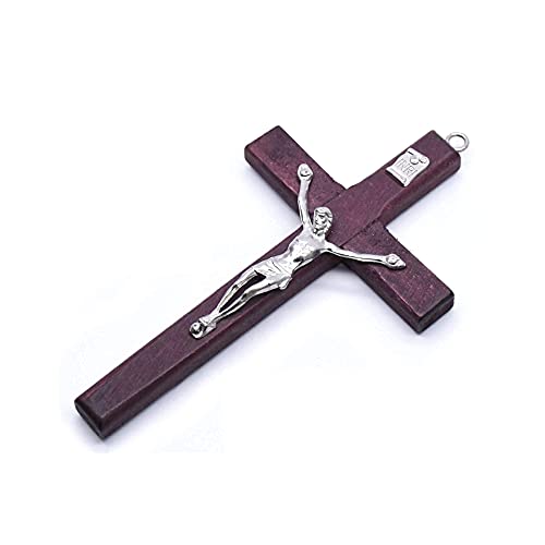 Small Wooden Crucifix Wall Cross 3-Pack, 4.7-Inch Handcrafted Jesus Cross