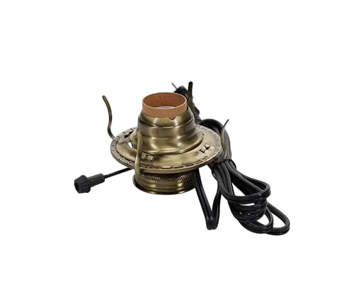 Electric Burner Antique Brass Plated with Black Cord & Switch