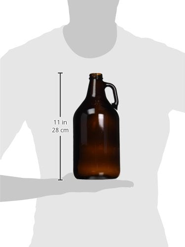 64 oz Amber Glass Growler - UV Protective Beer Jug for Home Brewing