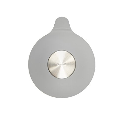 Silicone Bathtub Drain Stopper with Suction Cup and Stainless Steel Accent