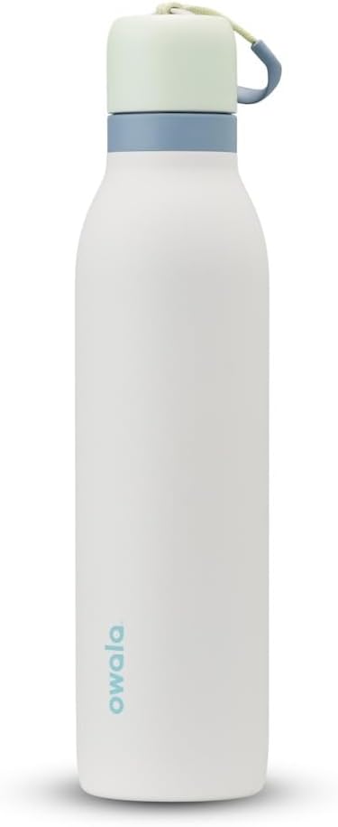 Owala FreeSip Insulated Stainless Steel Water Bottle - 24 oz, BPA-Free, Green/White (Iced Breeze) for Sports & Travel