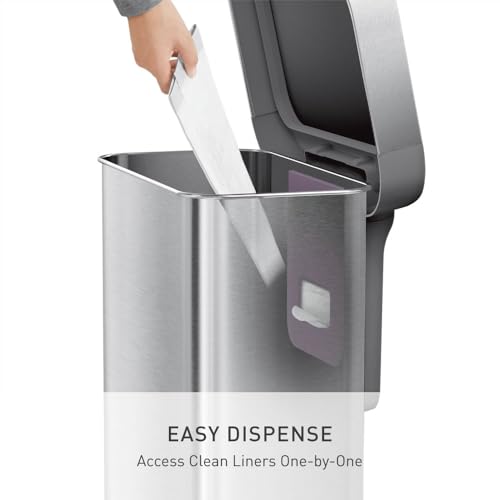 45L Rectangular Step Trash Can with Liner Pocket and Silent Close Lid