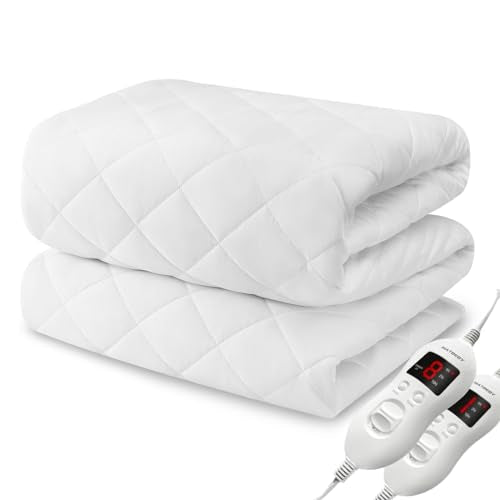 King Size Heated Mattress Pad with Dual Control & 8 Settings