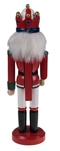 Clever Creations White King 10-Inch Traditional Wooden Nutcracker - Festive Christmas Decor for Shelves & Tables