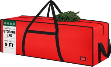 ITHWIU 9 ft Christmas Tree Storage Bag Red Fits 9FT Tree Holiday Organizer