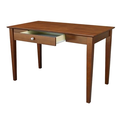 Solid Wood Desk and Chair Set with Drawer - Espresso Finish