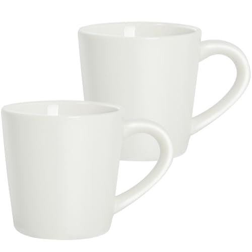 YINUOWEI 4.2oz White Espresso Cups Set of 2 Ceramic Demitasse Coffee Mugs