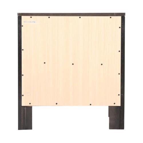 2-Drawer Wood Nightstand with Nickel Hardware - Black Finish