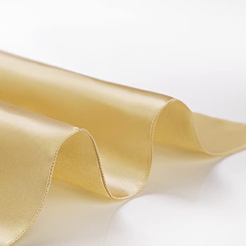 50 Pack Gold Satin Napkins, 17x17 Inch Reusable Cloth Dinner Napkins